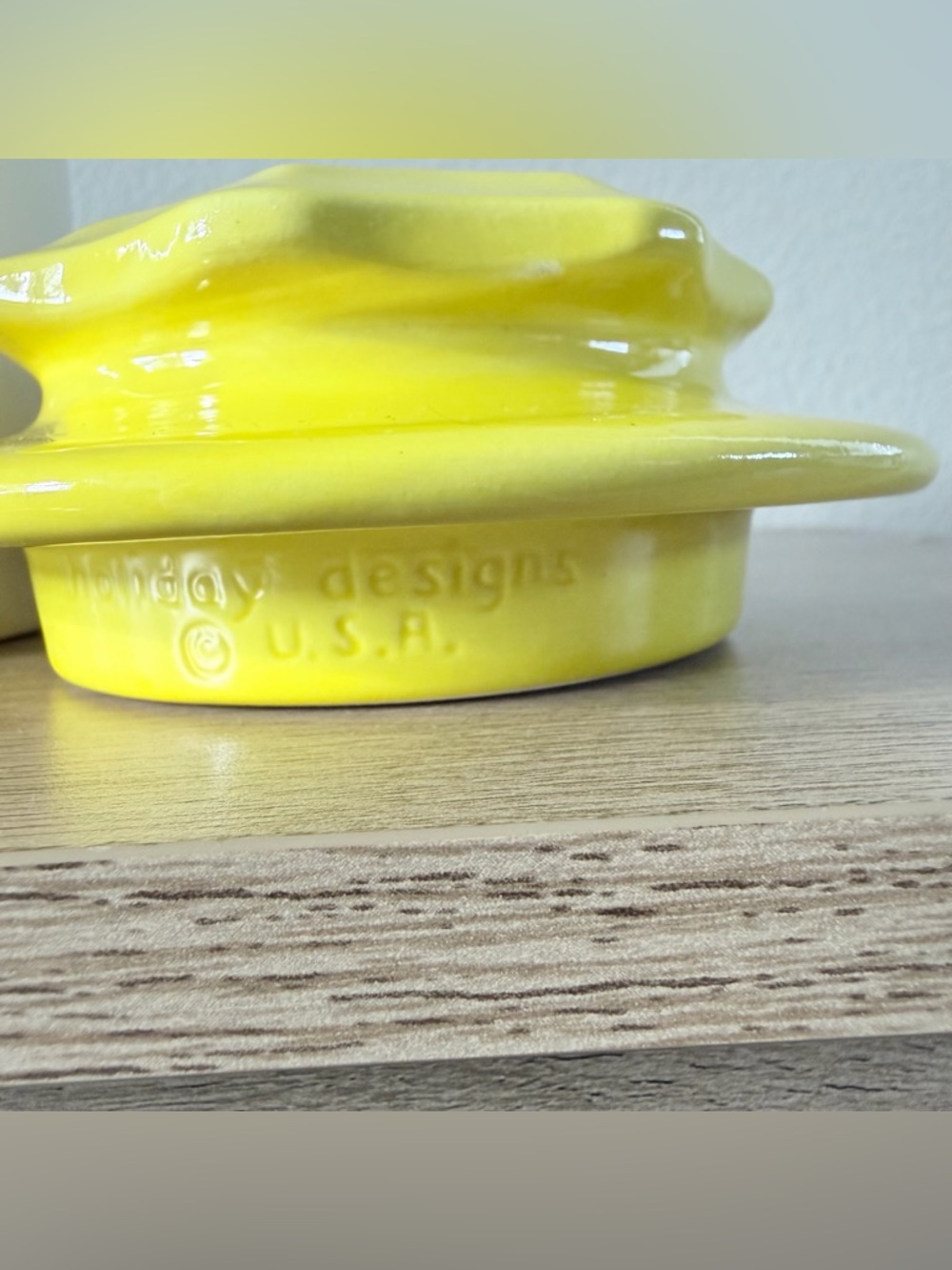 Vintage Holiday Designs Yellow Flowers CeramicGlazed Canister Yellow Lid Retro - Picture 6 of 11